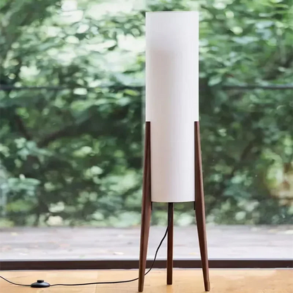 Japanese Solid Walnut Wood Floor Lamp